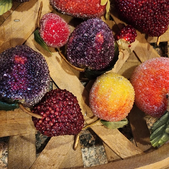 Artificial Sugar Beaded Fruit, Set of 14 - Picture 4 of 6